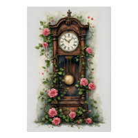 Antike Ivy Rose Standuhr