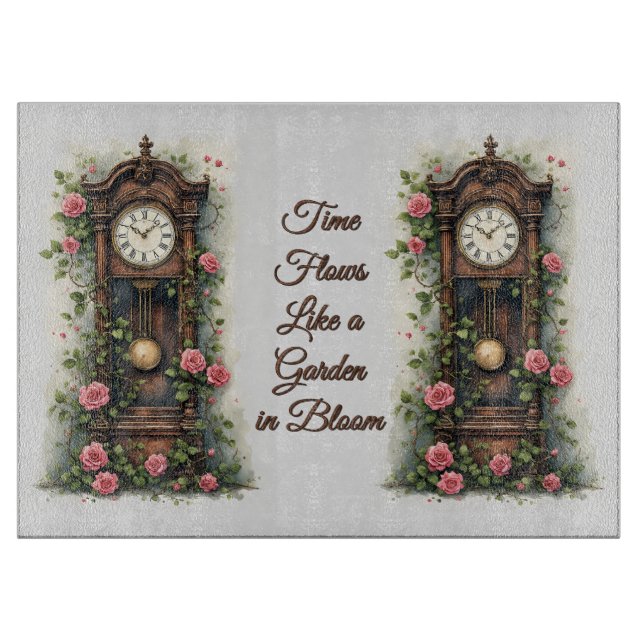 Antike Ivy Rose Standuhr Schneidebrett (Vorderseite)