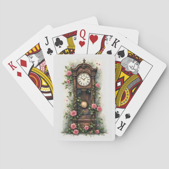 Antike Ivy Rose Standuhr Spielkarten (Rückseite)