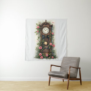 Antike Ivy Rose Standuhr Wandteppich