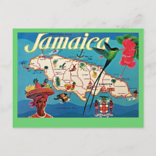Antike Jamaika-Inselkarte Postkarte