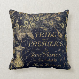 Antike Jane Austen Pride and Prejudice Peacock Kissen