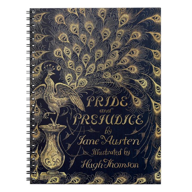 Antike Jane Austen Pride and Prejudice Peacock Notizblock (Vorderseite)