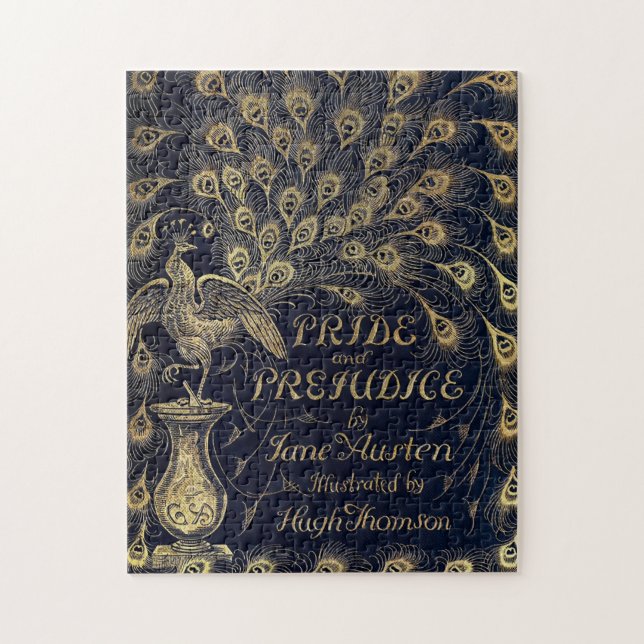Antike Jane Austen Pride and Prejudice Peacock Puzzle (Vertikal)