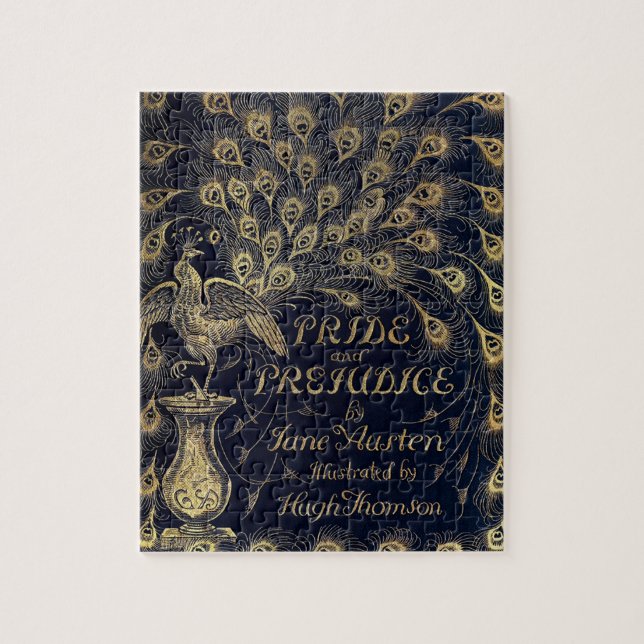 Antike Jane Austen Pride and Prejudice Peacock Puzzle (Vertikal)