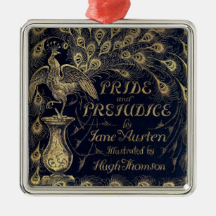 Antike Jane Austen Pride and Prejudice Peacock Silbernes Ornament