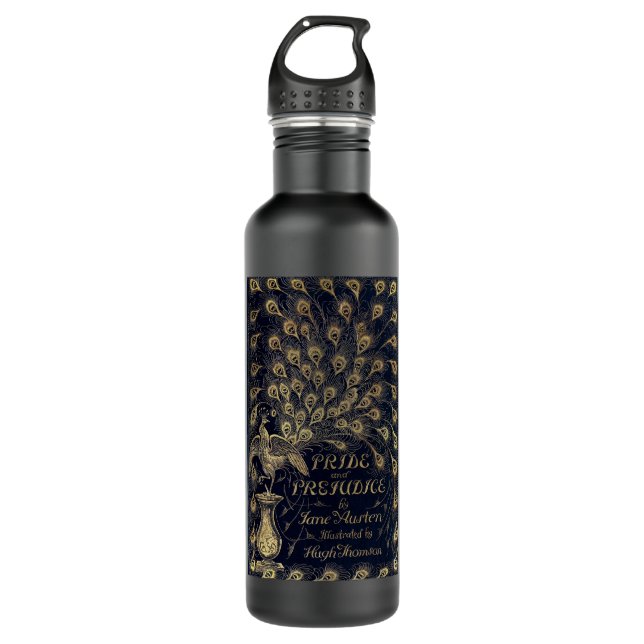 Antike Jane Austen Pride and Prejudice Peacock Trinkflasche (Vorderseite)