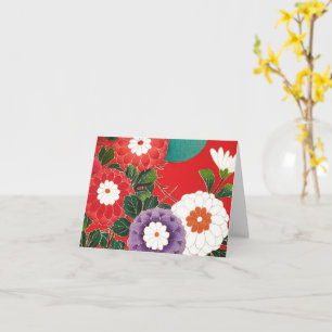 Antike Japanisch Brocade Deep Red Karte