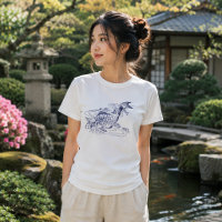 Antike japanische Blau-Weiß-Koi-Fische