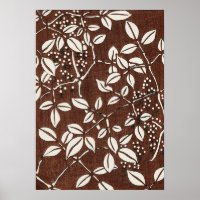 Antike japanische Holzblock Bambus Print