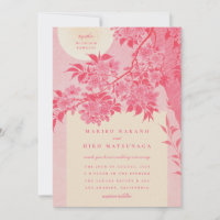 Antike japanische rosa Kirschblüten-Hochzeit