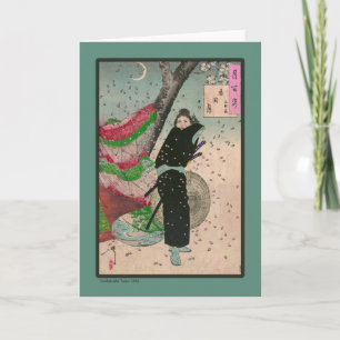 Antike japanische Samurai-Kunst Karte