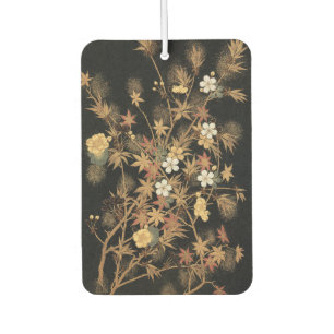 Antike japanische schwarze Gold-Herbst-Blumen-Kuns Autolufterfrischer