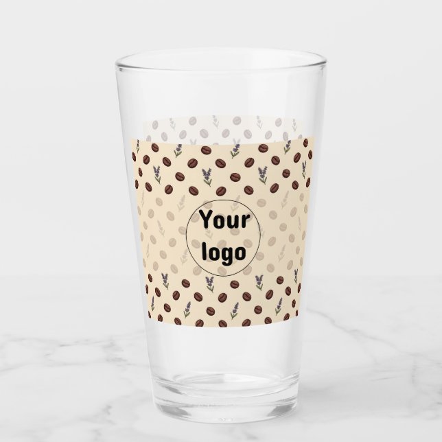 Antike Kaffebohnen und Lavendel nahtloses Muster Glas (Vorderseite)