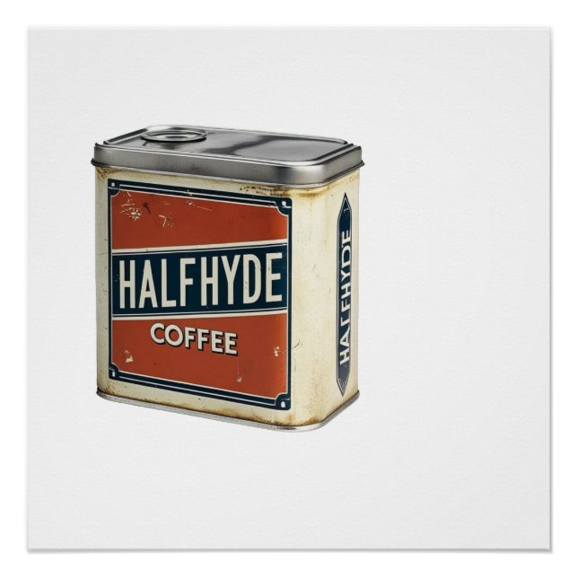 Antike Kaffeedose Halfhyde Coffee Company Poster (Vorderseite)