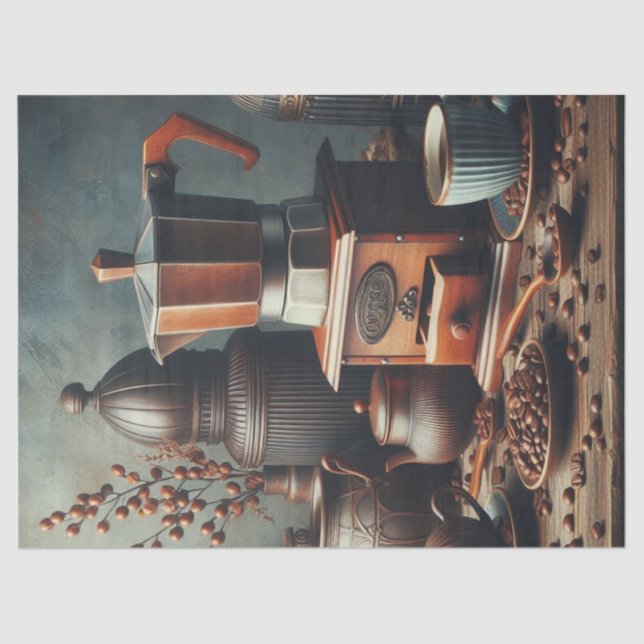 Antike Kaffeemaschinen Seidenpapier (Vorderseite)