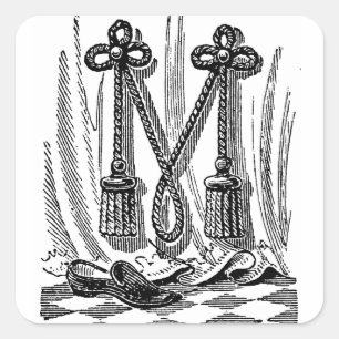 Antike kalligrafische Symbole Buchstaben M Quadratischer Aufkleber