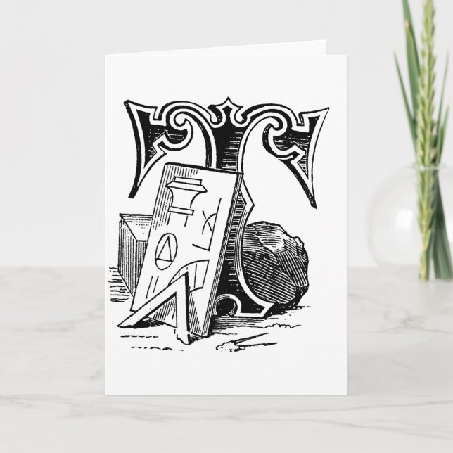 Antike kalligrafische Symbole Buchstaben T (Vorderseite)