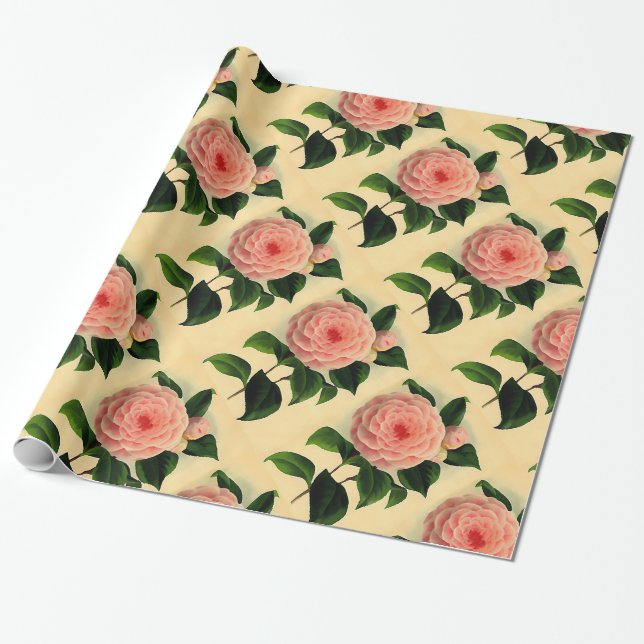 Antike Kamelie Geschenkpapier (Ungerollt)
