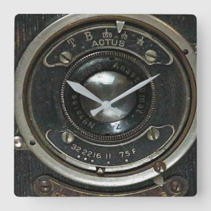 Antike Kamera Quadratische Wanduhr