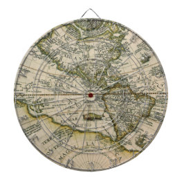 Antike Karte, 1596, America Sive Novus Orbis Dartscheibe