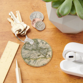 Antike Karte, 1596, America Sive Novus Orbis Schlüsselanhänger