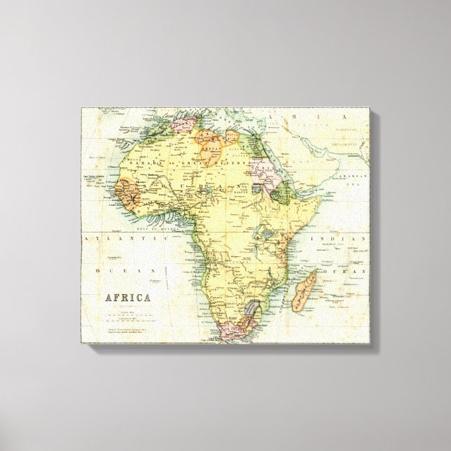 Antike Karte Afrikas Leinwanddruck (Vorderseite)