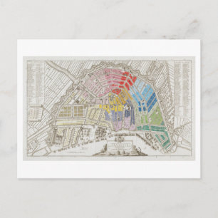 Antike Karte Amsterdam Postkarte