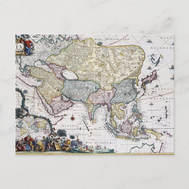 Antike Karte Asiens | 1696 (Vorderseite)