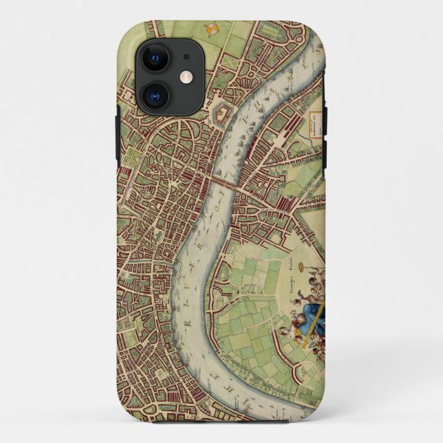 Antike Karte aus dem 17. Jahrhundert von London W. Case-Mate iPhone Hülle (Rückseite)