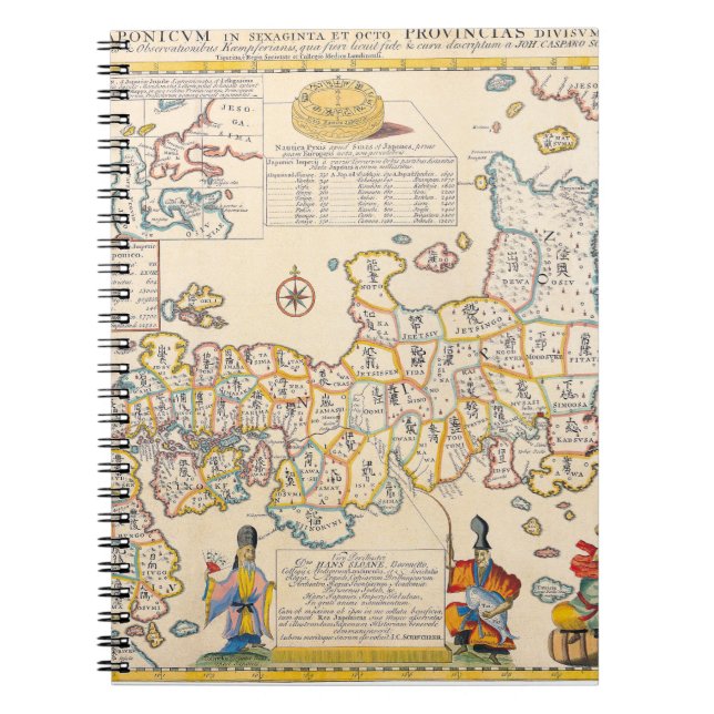 Antike Karte der China Provinzen Notebook Notizblock (Vorderseite)