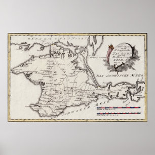 Antike Karte der Krim, Krimhalbinsel 1791 Poster