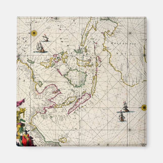 Antike Karte der Ostindien Magnet (Vorne)