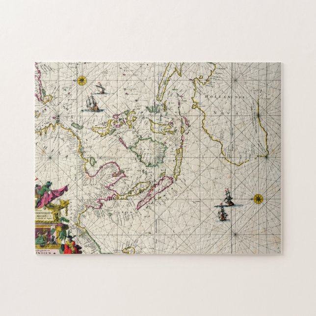 Antike Karte der Ostinseln Puzzle (Horizontal)