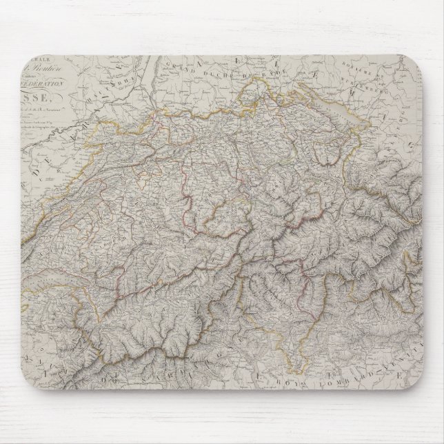 Antike Karte der Schweiz Mousepad (Vorne)