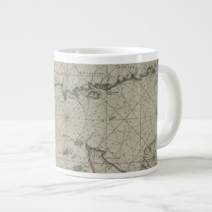 Antike Karte des Kanals, 1666 (Farbgravur) Jumbo-Tasse