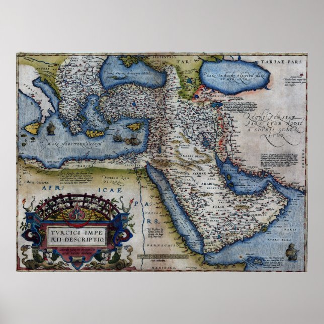 Antike Karte des Nahen Ostens Poster (Vorne)