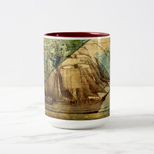 Antike Karte - Kaffee-, Teetasse, Tasse