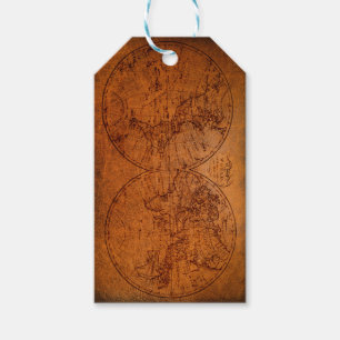 Antike Karte Klassisch Vintage Rustikal Geschenkanhänger