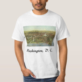Antike Karte mit Panoramablick auf Washington DC T-Shirt