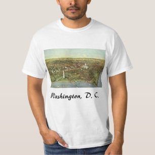 Antike Karte mit Panoramablick auf Washington DC T-Shirt