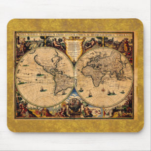Antike Karte Nova totius terrarum 1625 Mousepad