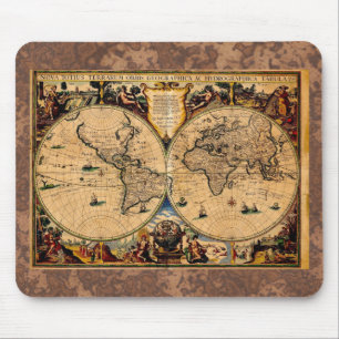 Antike Karte Nova totius terrarum 1625 Mousepad