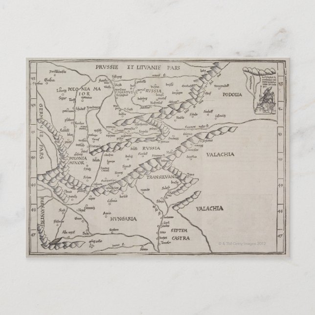 Antike Karte Osteuropas (Vorderseite)