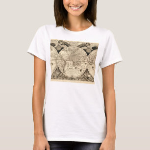 Antike Karte Phillip Eckebrecht 1630 der Welt T-Shirt
