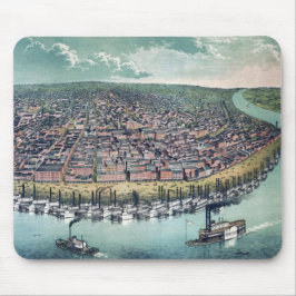Antike Karte Saint Louis Missouri Mississippi Flus Mousepad
