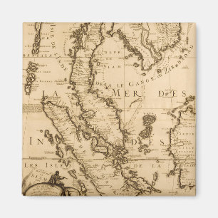 Antike Karte Südostasiens 1687 Magnet