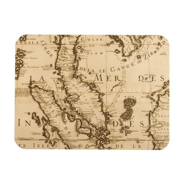 Antike Karte Südostasiens | 1687 Magnet (Horizontal)