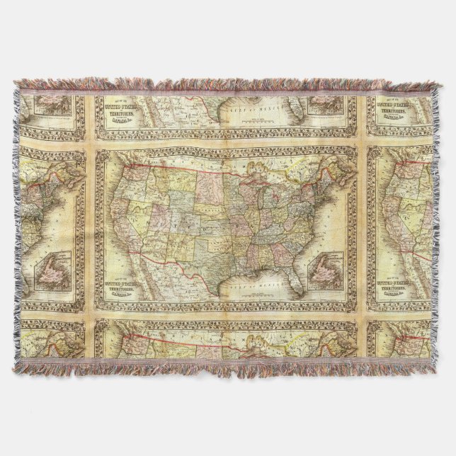 Antike Karte Vereinigte Staaten Amerika USA Decke (Vorderseite)