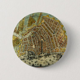 Antike Karte von Amsterdam, Holland aka Niederland Button